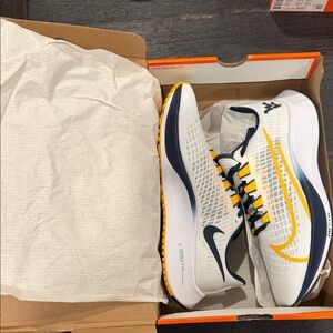 Nike WVU Men's White and Navy Athletic Shoes